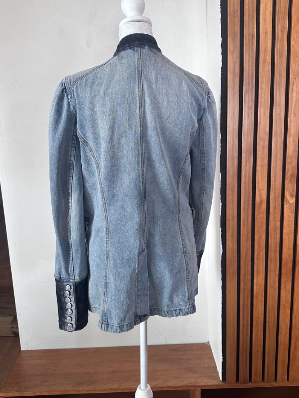 Free People denim military jacket - Picture 3 of 5